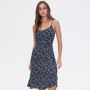Forever 21 Ditsy Floral Print Dress Small Midi